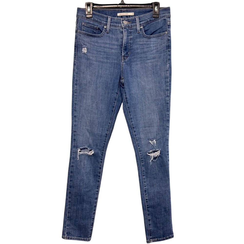 Levi's 311 Shaping‎ Skinny Leg Denim Blue Jean Size 28 Distressed